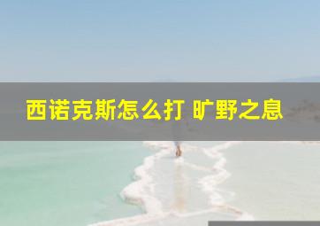 西诺克斯怎么打 旷野之息